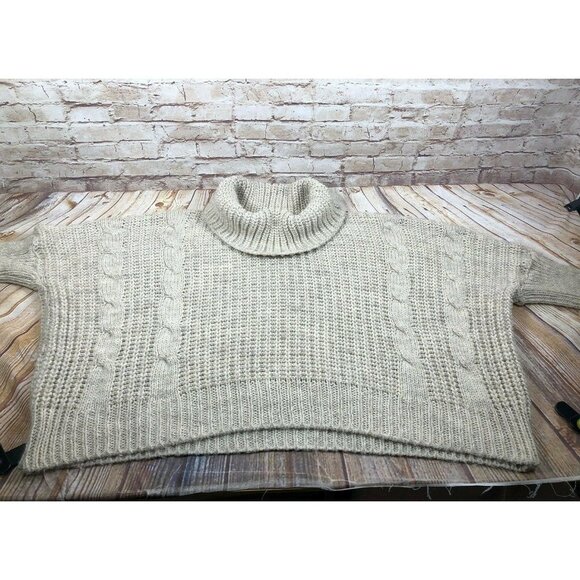 Nasty Gal  sz L cable knit cowl neck box‎ shape sweater pullover - Picture 2 of 9